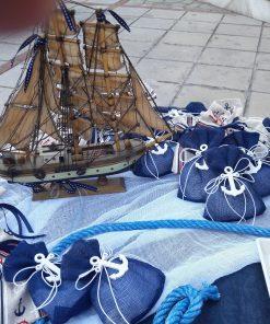 Στολισμός βάπτισης σε navy χρώματα με άγκυρες - Image 5